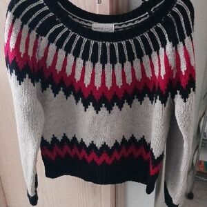 Ralph Lauren Black, Red, and Tan Sweater